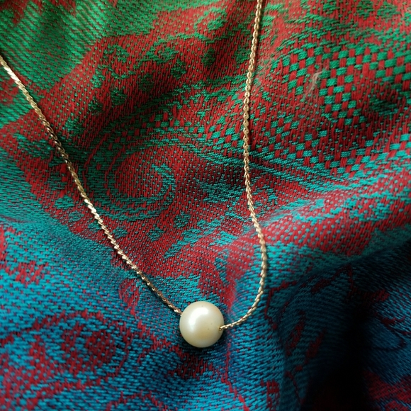 Relisted -Vintage Vendome single pearl necklace white and gold tone solitaire - Picture 4 of 17